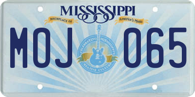 MS license plate MOJ065