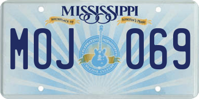 MS license plate MOJ069