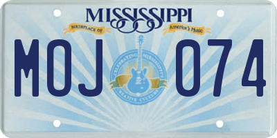 MS license plate MOJ074