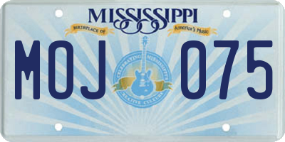 MS license plate MOJ075