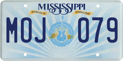 MS license plate MOJ079