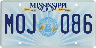 MS license plate MOJ086