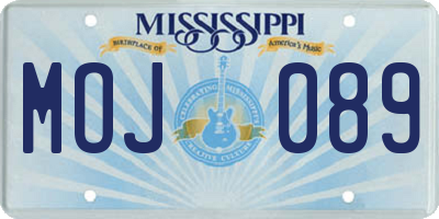 MS license plate MOJ089