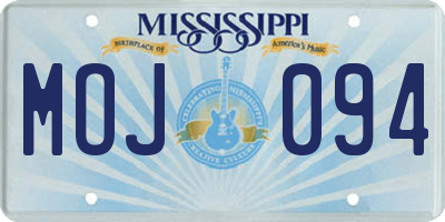 MS license plate MOJ094
