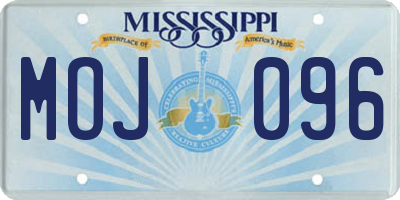 MS license plate MOJ096