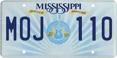 MS license plate MOJ110