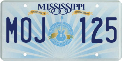 MS license plate MOJ125