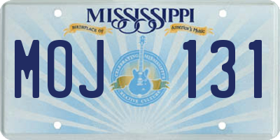 MS license plate MOJ131