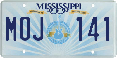 MS license plate MOJ141