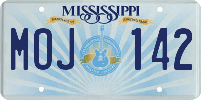 MS license plate MOJ142