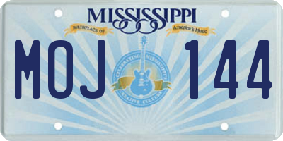 MS license plate MOJ144