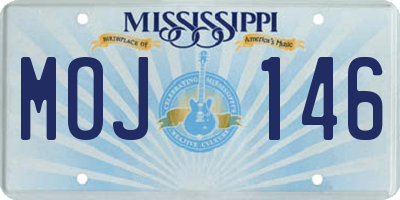 MS license plate MOJ146