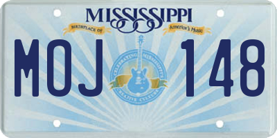 MS license plate MOJ148