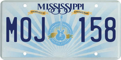 MS license plate MOJ158