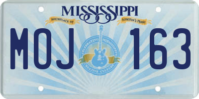 MS license plate MOJ163