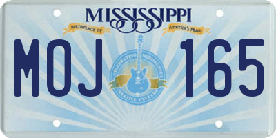 MS license plate MOJ165