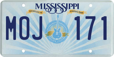 MS license plate MOJ171