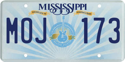 MS license plate MOJ173