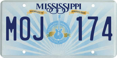 MS license plate MOJ174