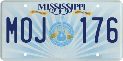 MS license plate MOJ176