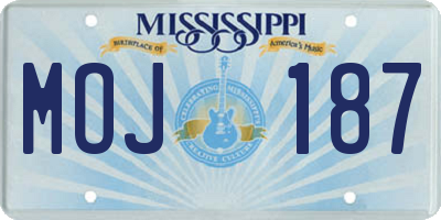 MS license plate MOJ187