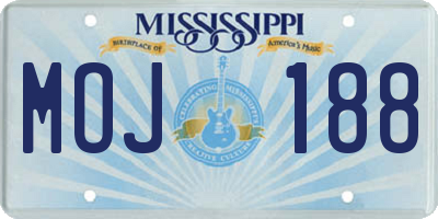 MS license plate MOJ188
