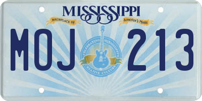 MS license plate MOJ213
