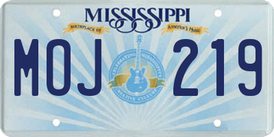 MS license plate MOJ219