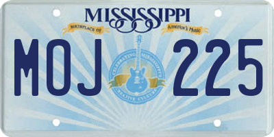 MS license plate MOJ225