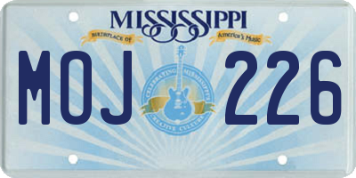 MS license plate MOJ226