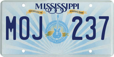 MS license plate MOJ237