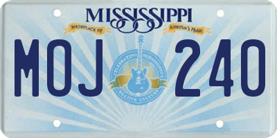 MS license plate MOJ240