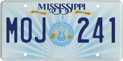 MS license plate MOJ241