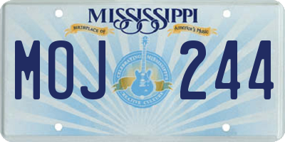 MS license plate MOJ244