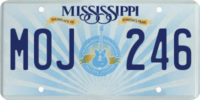 MS license plate MOJ246