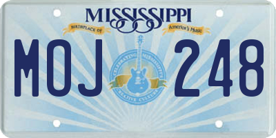 MS license plate MOJ248