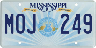 MS license plate MOJ249