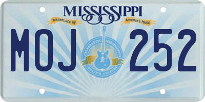 MS license plate MOJ252