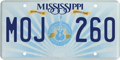 MS license plate MOJ260