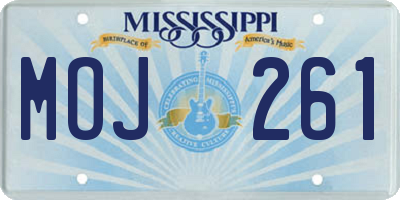 MS license plate MOJ261