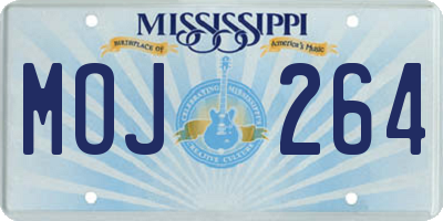 MS license plate MOJ264