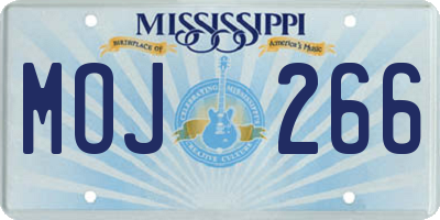 MS license plate MOJ266