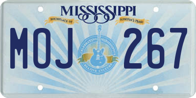 MS license plate MOJ267