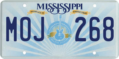 MS license plate MOJ268
