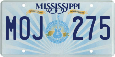 MS license plate MOJ275