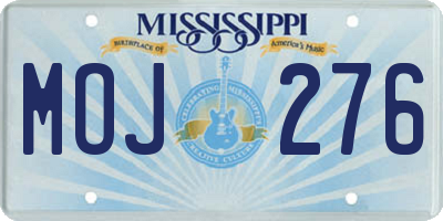 MS license plate MOJ276