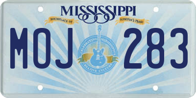 MS license plate MOJ283