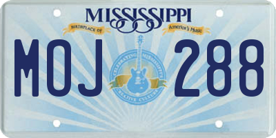 MS license plate MOJ288