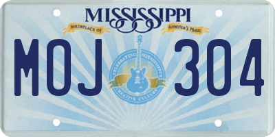 MS license plate MOJ304