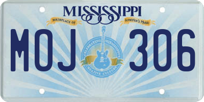 MS license plate MOJ306